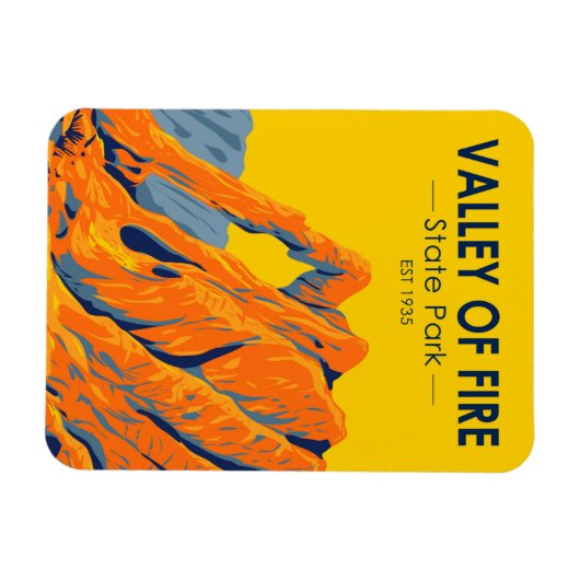 バレーオブファイア州パークネバダヴィンテージ マグネット (横)