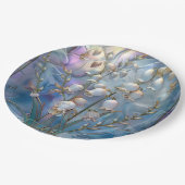 バレーガラスの美しい虹色のユリ ペーパープレート (アングル)