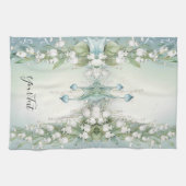 バレーキッチンタオルの水彩リリー キッチンタオル (横)