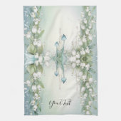 バレーキッチンタオルの水彩リリー キッチンタオル (縦)