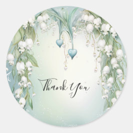 バレーステッカーの水色リリー ラウンドシール