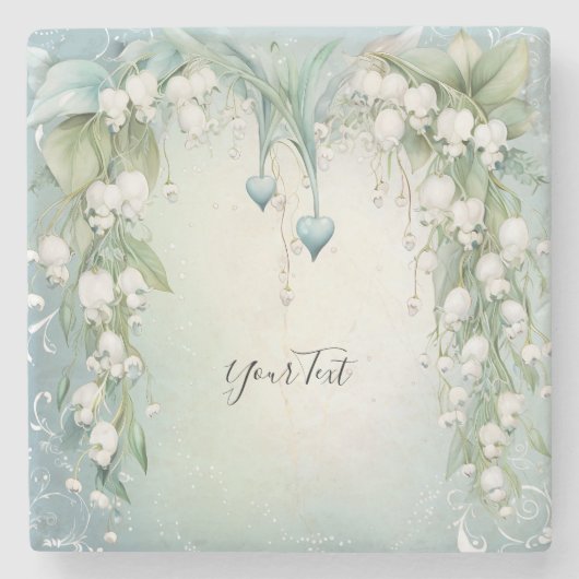 バレーストーンコースターの水の色のユリ ストーンコースター (正面)