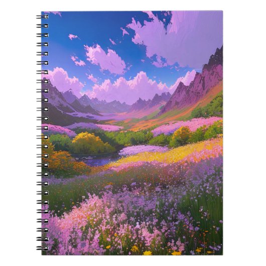 バレーズブロッサム万華鏡のように千変万化するパターン ノートブック (正面)