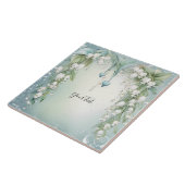 バレーセラミックタイルの水色のユリ タイル (側面)