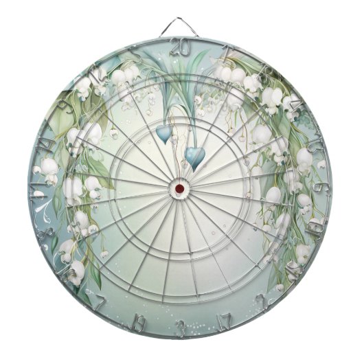 バレーダートボードの水色のユリ ダーツボード (正面)