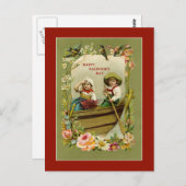 バレーティンボート乗り葉書 ポストカード (正面/裏面)