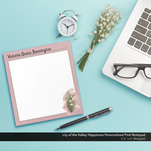バレーハピネス・ピンクのユリパーソナライズされたー ノートパッド
