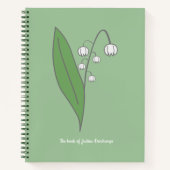 バレーパステルフラワーのボタニカルリリー ノートブック (正面)