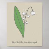 バレーパステルフラワーのボタニカルリリー ポスター (正面)