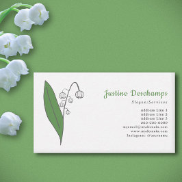 バレーパステルフラワーのボタニカルリリー 名刺