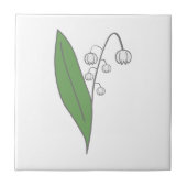 バレーパステルフラワーホワイトのボタニカルリリー タイル (正面)