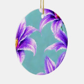 バレーパターンの紫のユリ セラミックオーナメント (右)