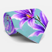 バレーパターンの紫のユリ ネクタイ (ロール)