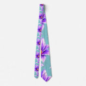 バレーパターンの紫のユリ ネクタイ (裏面)