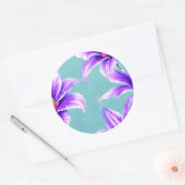バレーパターンの紫のユリ ラウンドシール (封筒)