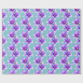 バレーパターンの紫のユリ ラッピングペーパー (フラット)