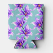 バレーパターンの紫のユリ 缶クーラー (正面)