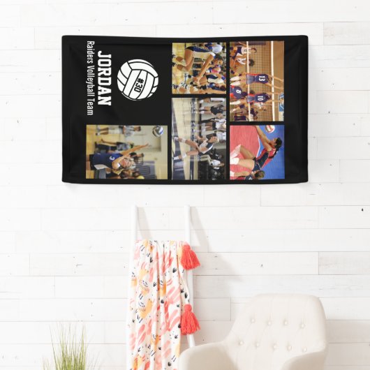 バレーパーソナライズされたボールフォトコラージュ名チーム# 横断幕 (インサイチュ)
