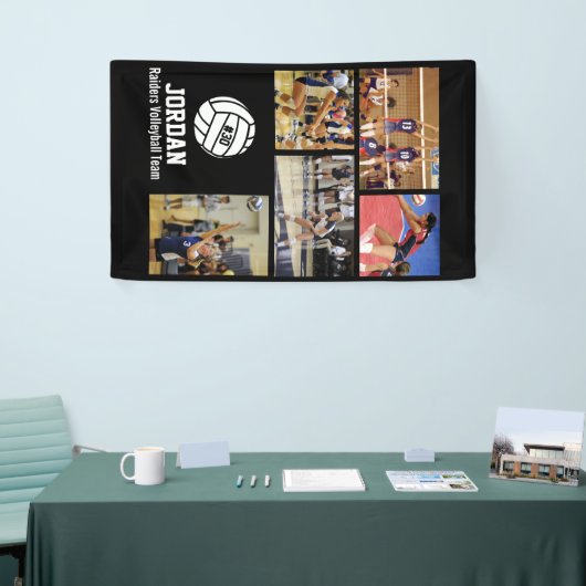 バレーパーソナライズされたボールフォトコラージュ名チーム# 横断幕 (トレードショー)