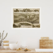 バレーフォージ， PAパノラママップ – 1890 ポスター (キッチン)