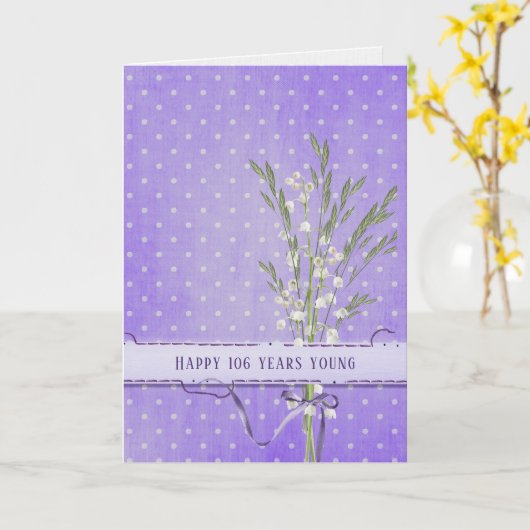 バレーブーケのリリー106歳の誕生日 カード (黄色い花)