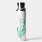 バレーブーケの水の色のユリ ウォーターボトル (左面)