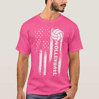バレーボおもしろいレーボールアメリカ愛国的アスリート Tシャツ