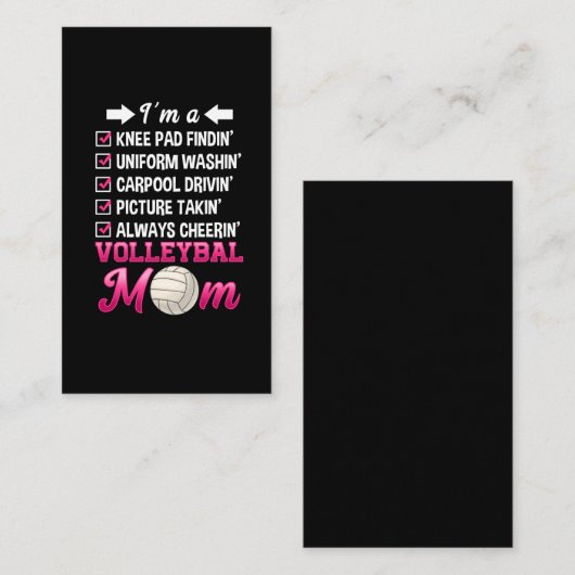 バレーボおもしろいールの母親，母子のサポートを応援 名刺 (正面/裏面)