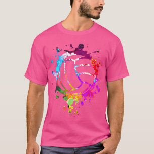 バレーボカラフルレーボールカラスプラッシュボールビーチボレビー Tシャツ