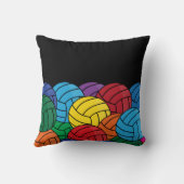 バレーボカラフルレーボールコラージュ黒番 – DIYText クッション (裏面)