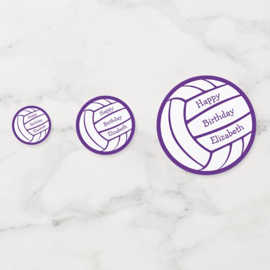 バレーボシンプルレーボカスタムレーカラー誕生日パーティー コンフェッティ (正面)