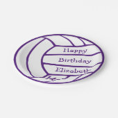 バレーボシンプルレーボカスタムレーカラー誕生日パーティー ペーパープレート (アングル)