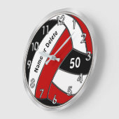 バレーボパーソナライズされたール時計、バレーボール寝室 ラージ壁時計 (傾斜)