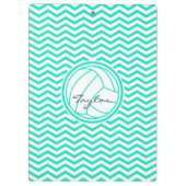 バレーボパーソナライズされたール、アクアグリーンシェブロン クリップボード (裏面)