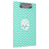 バレーボパーソナライズされたール、アクアグリーンシェブロン クリップボード (右)