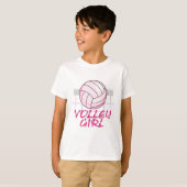 バレーボレーガールバレーボールデザイン Tシャツ (正面フル)