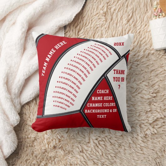 バレーボーパーソナライズされたルコーチギフトアイディア クッション (ブランケット)