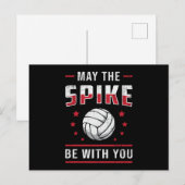 バレーボールあなたのレトロ選手とスパイクがあるかもしれない ポストカード (正面/裏面)