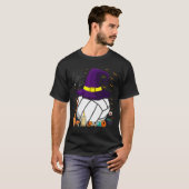 バレーボールおもしろいウィッチハットハロウィンバレーボールPl Tシャツ (正面フル)