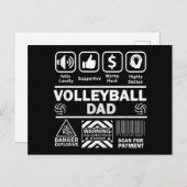 バレーボールおもしろいパパスポーツ父の内容 シーズンポストカード (正面/裏面)