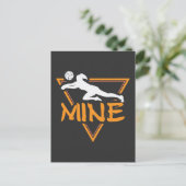 バレーボールおもしろい選手マイニングスポーツアスリート ポストカード (スタンド正面)