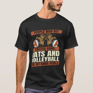 バレーボールおもしろいVball -ビーチバレーボールCat Tシャツ