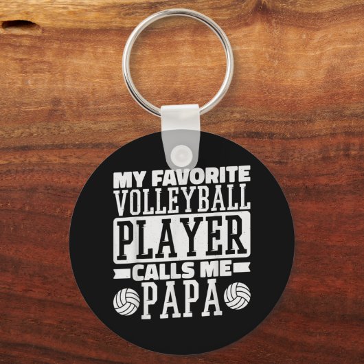 バレーボールお気に入りの選手が私をパパと呼ぶ誇りを持った キーホルダー (正面)