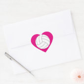 バレーボールかわいいハート型カスタムカラースポーツ ハートシール (封筒)