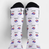 バレーボールがネットの上を飛ぶ ソックス (上部)