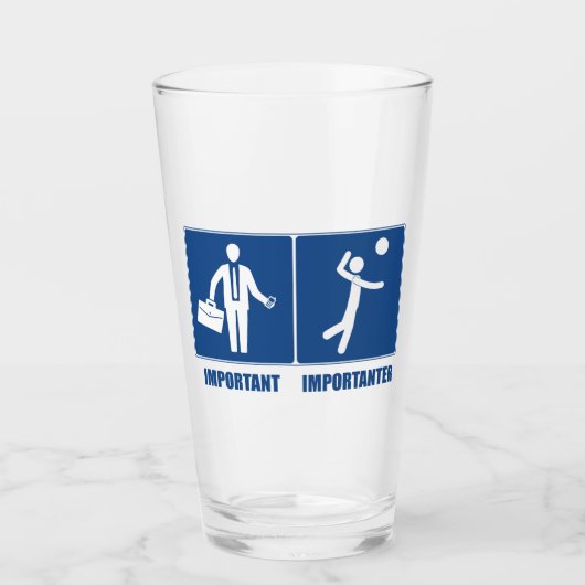 バレーボールが大切なのは仕事だ タンブラーグラス (正面)