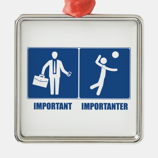 バレーボールが大切なのは仕事だ メタルオーナメント (正面)