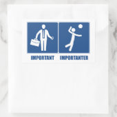 バレーボールが大切なのは仕事だ 長方形シール (バッグ)