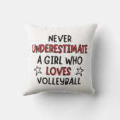 バレーボールが大好きな女の子を過小評価してはいけない。 クッション (裏面)
