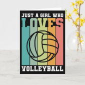 バレーボールが大好きな女の子 カード (黄色い花)